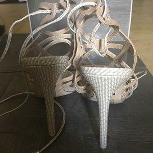 Top shop cream/white strap heels